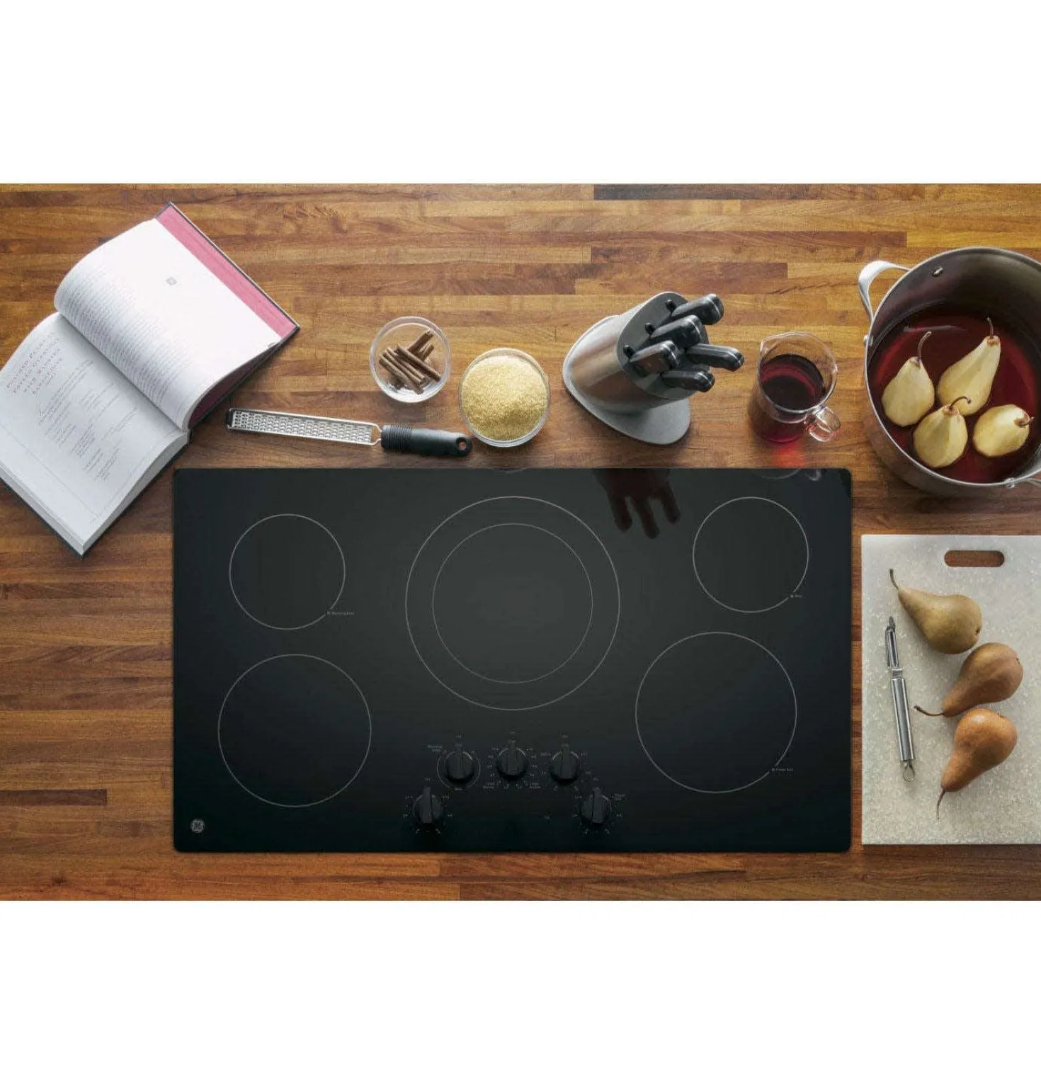 GE Table de cuisson Vitrocéramique Noir 36" Électrique Noir - JP3036DLBB