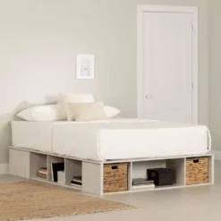 Grand lit avec paniers de rangement (60") - South Shore