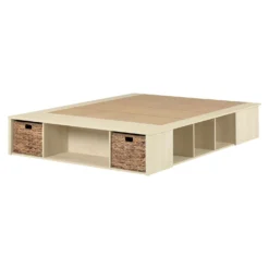 Grand lit avec paniers de rangement (60") - South Shore