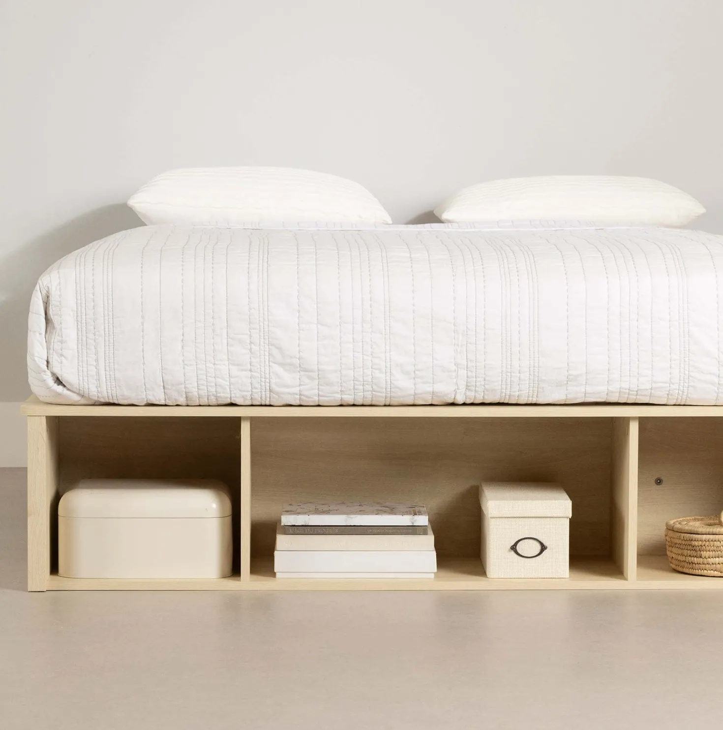 Grand lit avec paniers de rangement (60") - South Shore