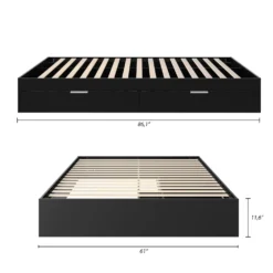 Grand lit avec rangement 2 tiroirs (60
