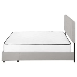 Grand lit avec rangement 2 tiroirs et tête de lit (60