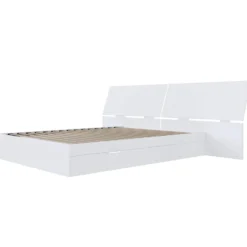 Grand lit avec rangement 2 tiroirs et tête de lit (60") - Nexera
