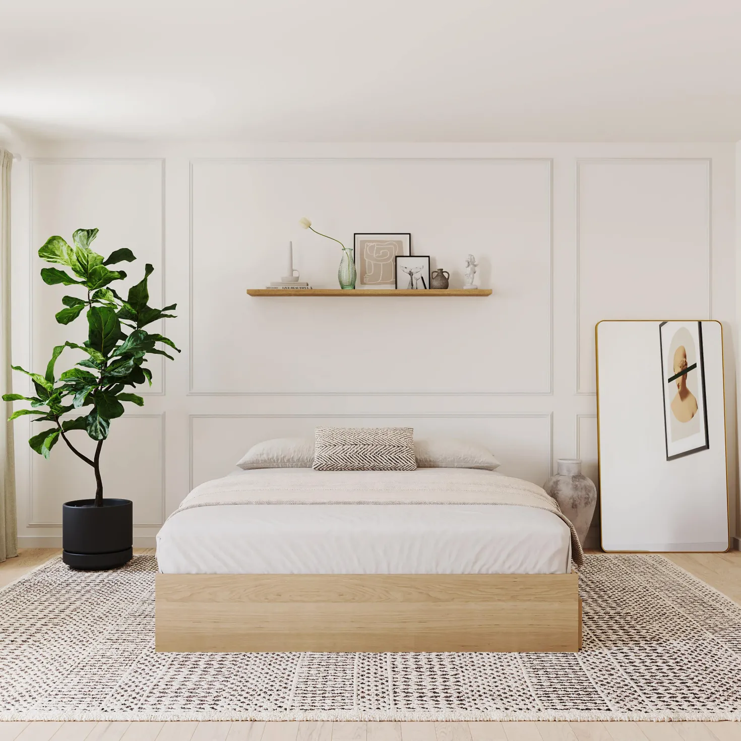 Grand lit avec rangement 3 tiroirs (60") - Nexera