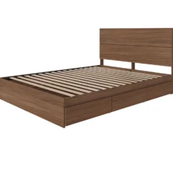 Grand lit avec rangement 3 tiroirs et tête de lit (60