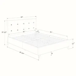 Grand lit en tissu avec tête de lit (60