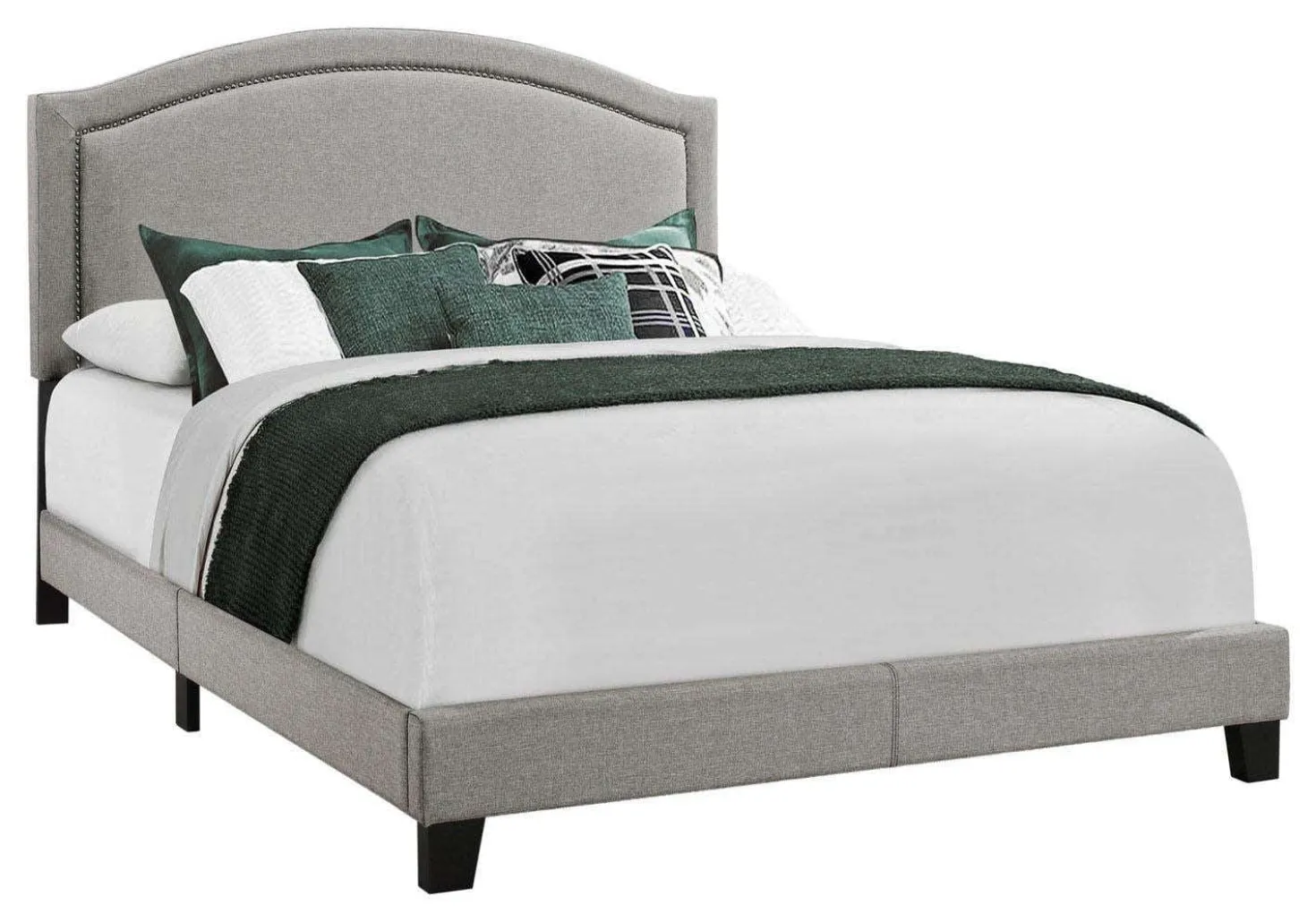 Grand lit en tissu avec tête de lit (60") - Monarch