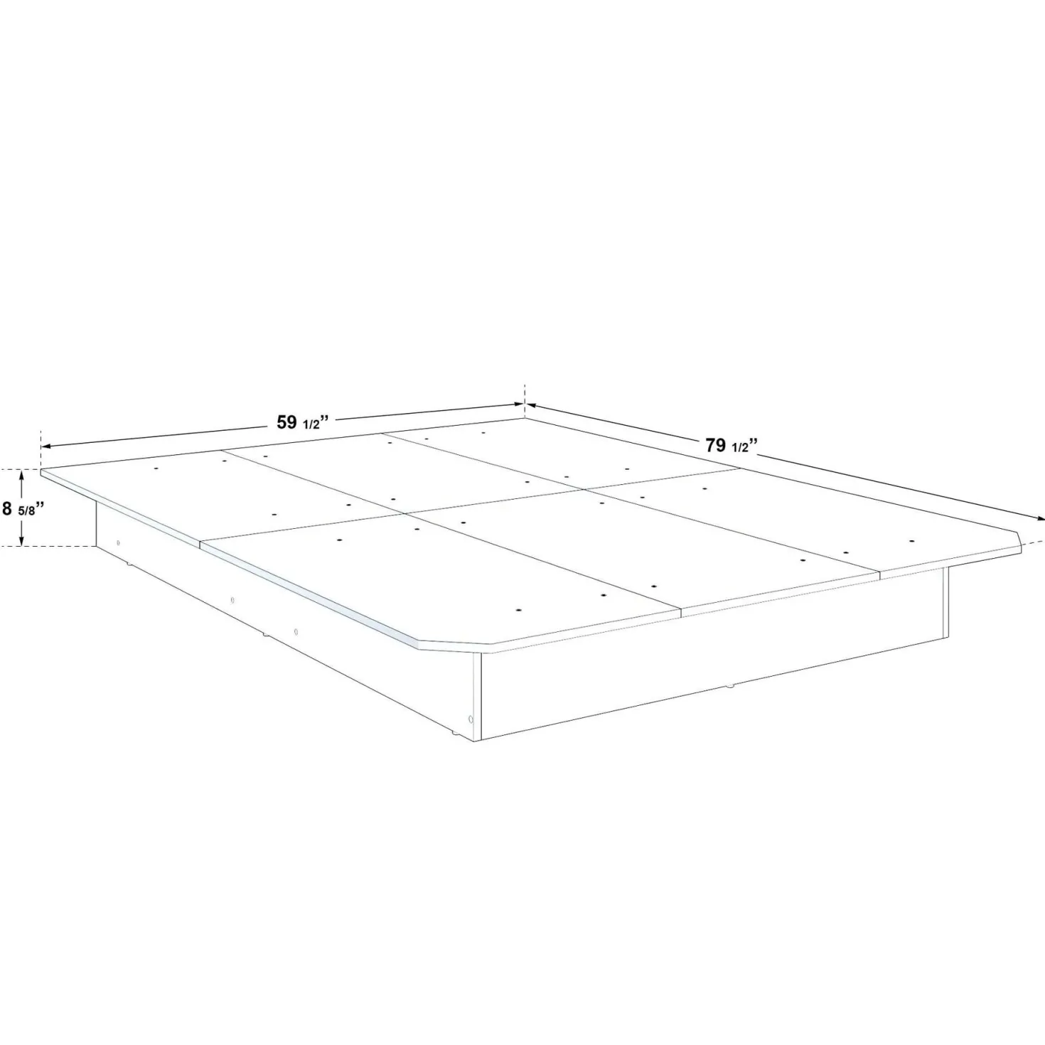 Grand lit plateforme (60")