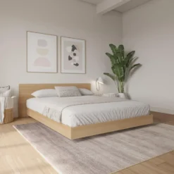 Grand lit plateforme avec tête de lit (60