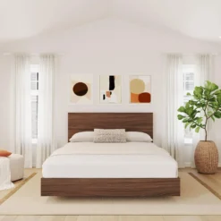 Grand lit plateforme avec tête de lit (60