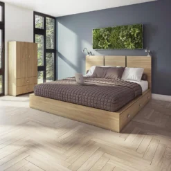 Grand lit plateforme avec tête de lit (60'')