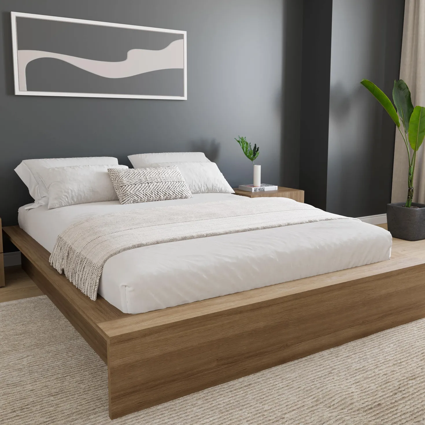 Grand lit plateforme (60") - Nexera