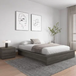 Grand lit plateforme (60