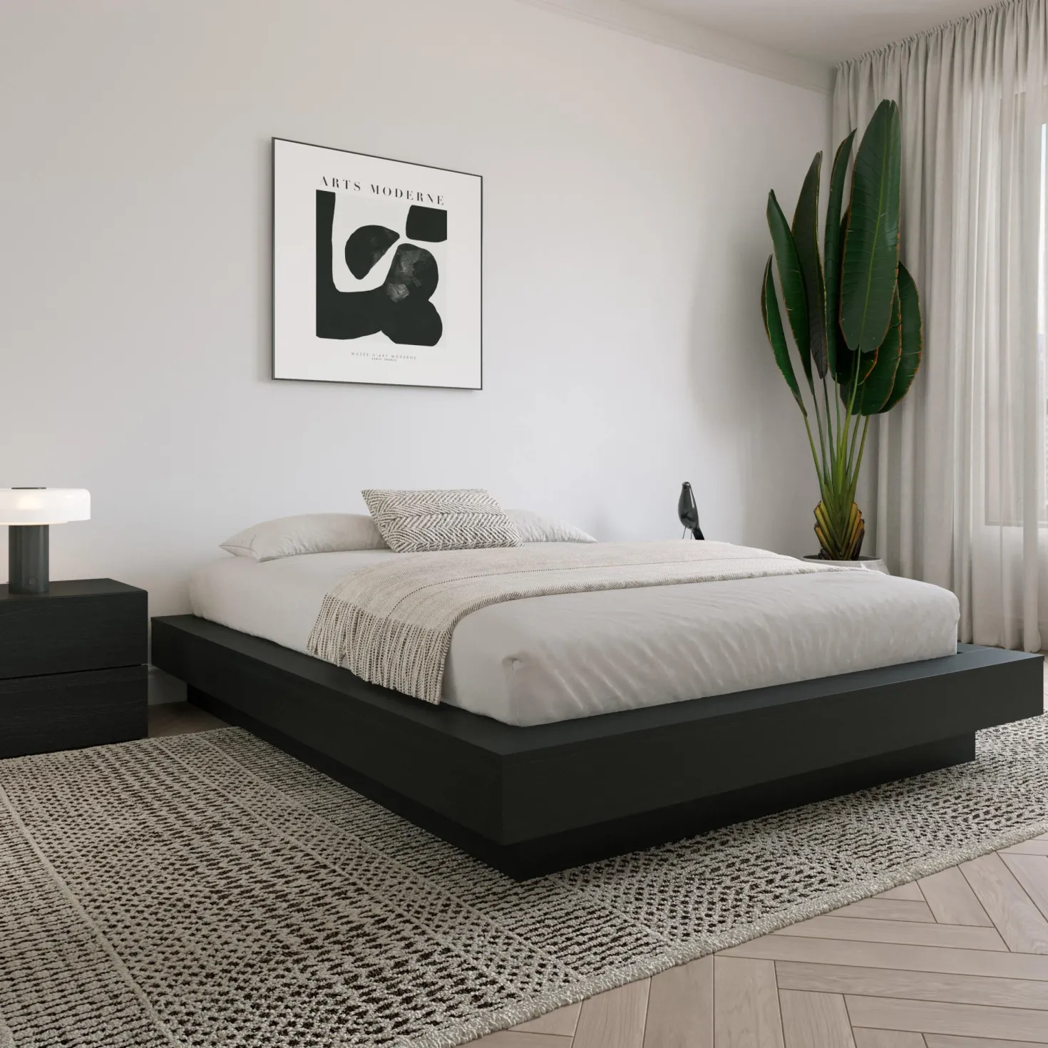 Grand lit plateforme (60") - Nexera