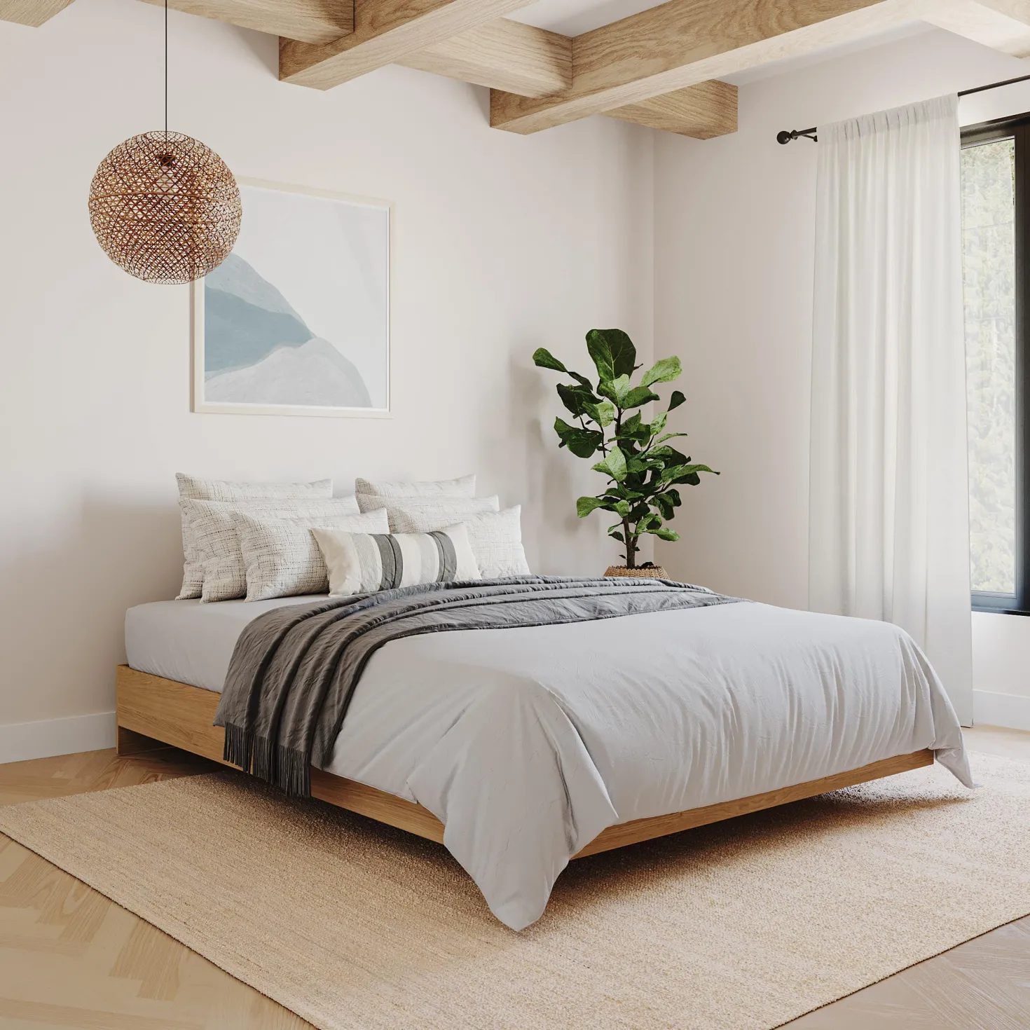 Grand lit plateforme (60") - Nexera