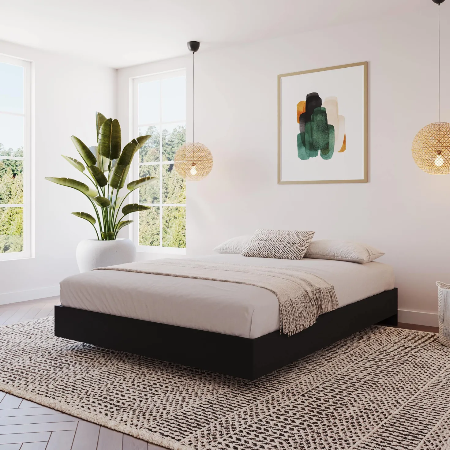 Grand lit plateforme (60") - Nexera