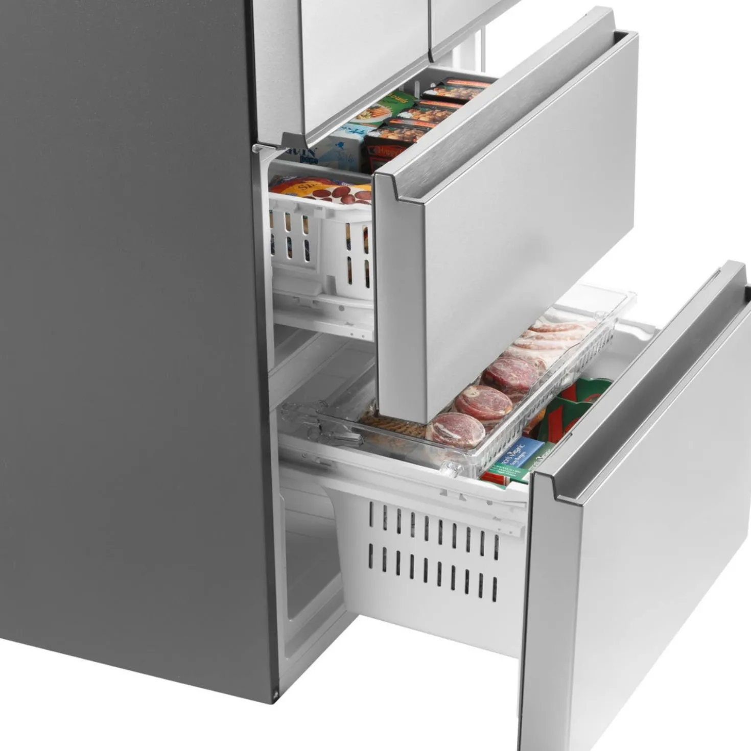 HAIER Réfrigérateur 14,5 pi3 28 po Inox Portes françaises - QJS15HYRFS