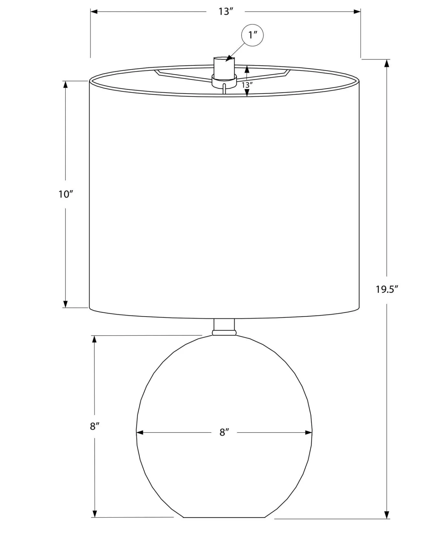 Lampe de table 20"H en béton