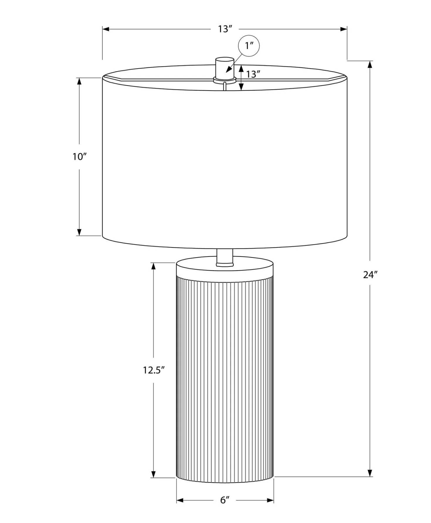 Lampe de table 24"H en béton