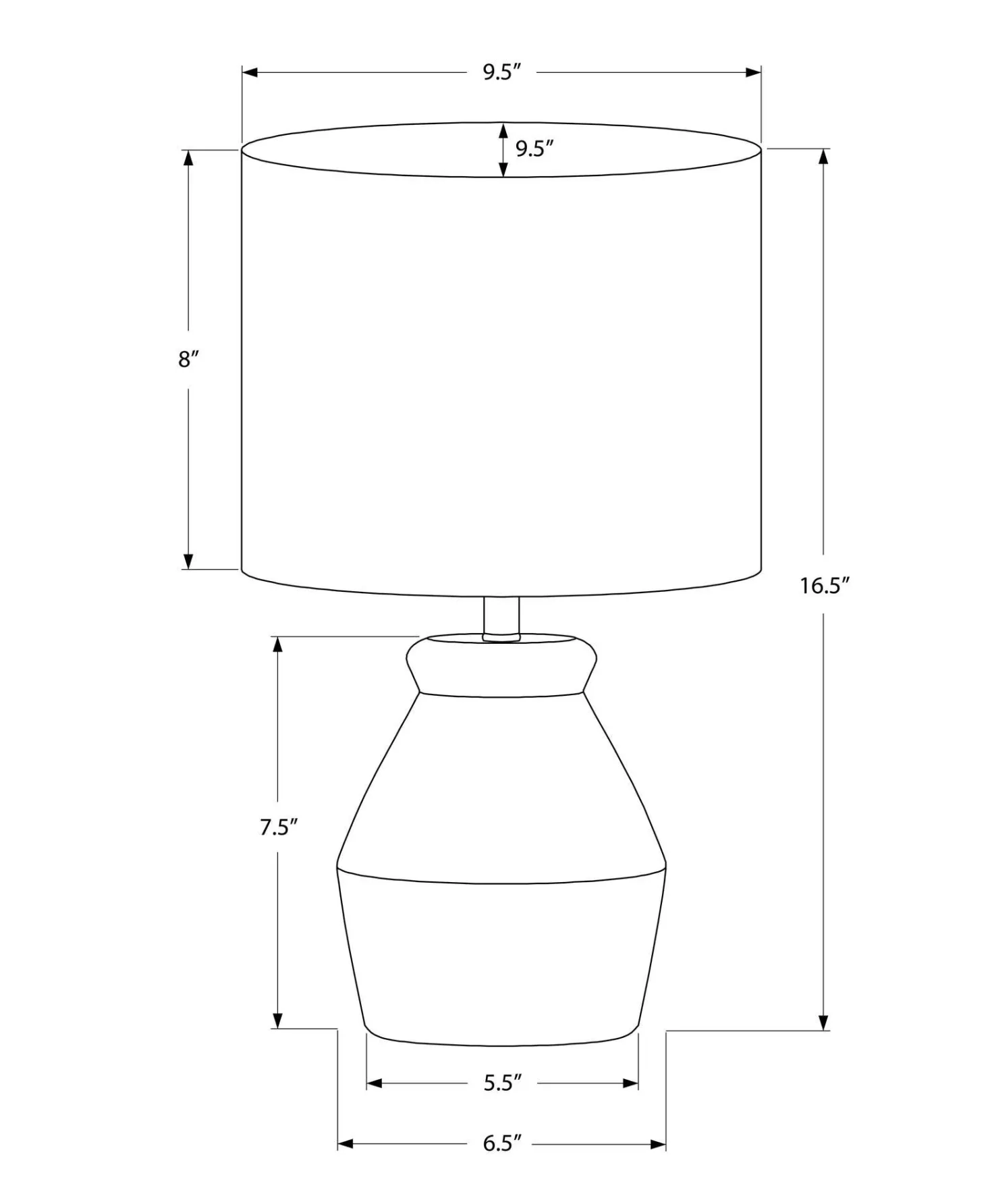 Lampe de table 17"H en céramique