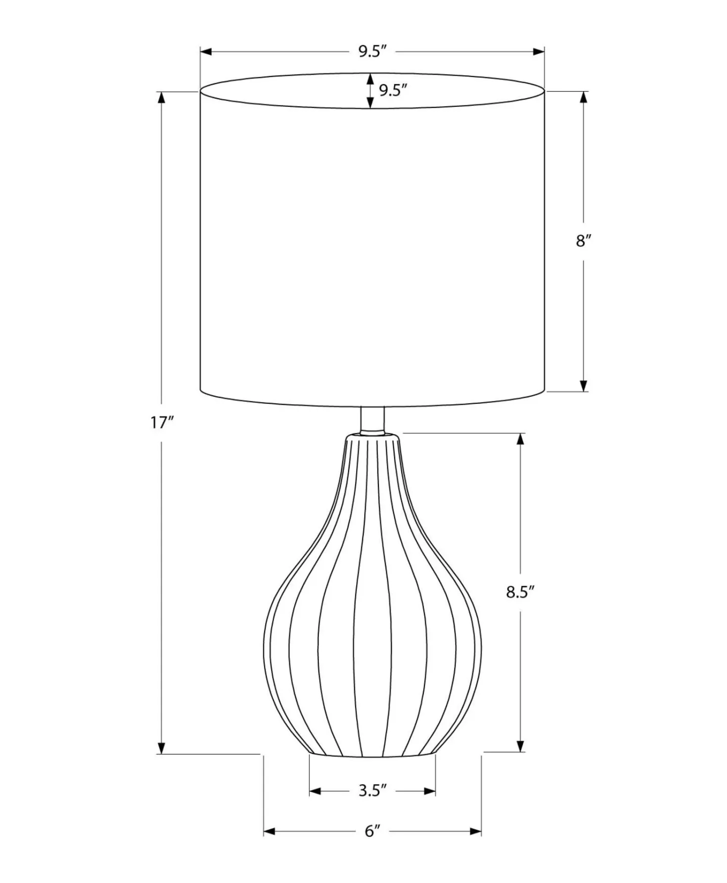 Lampe de table 17"H en céramique