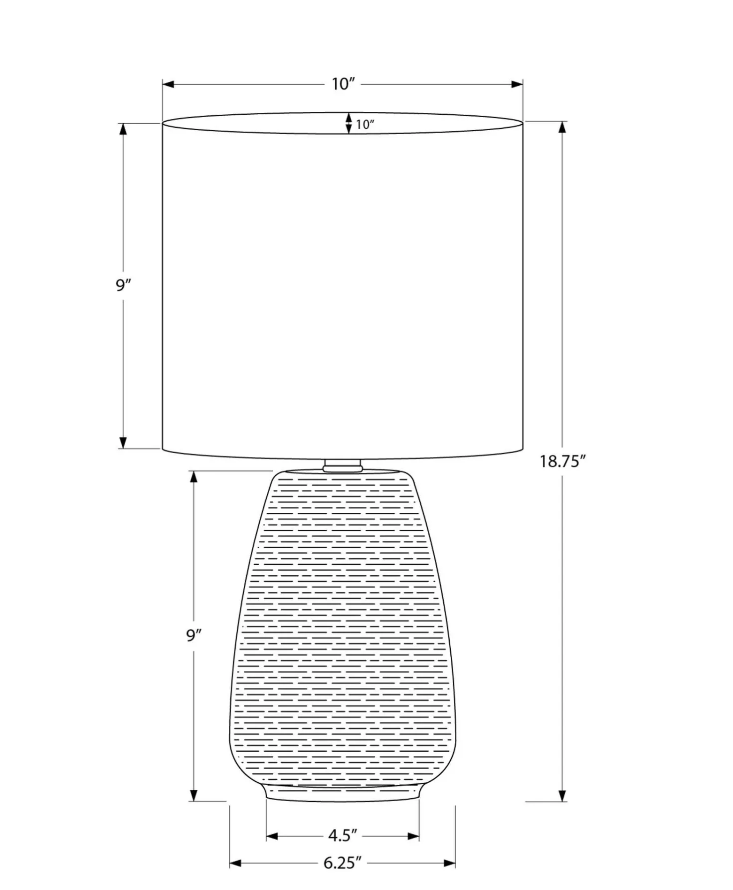 Lampe de table 19"H en céramique