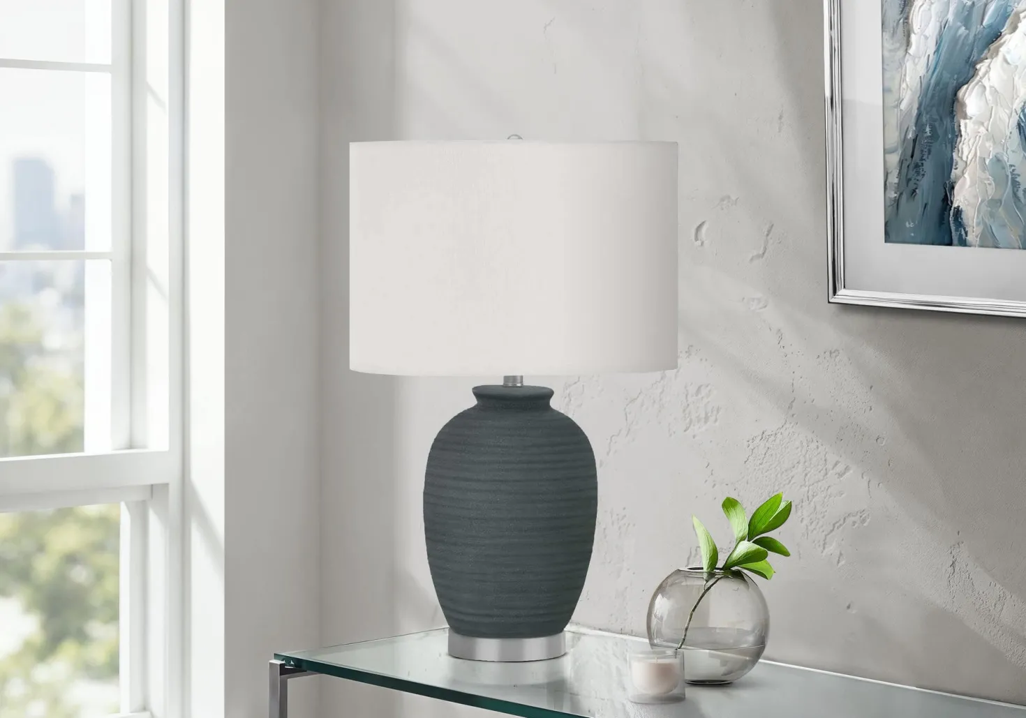 Lampe de table 24"H en céramique