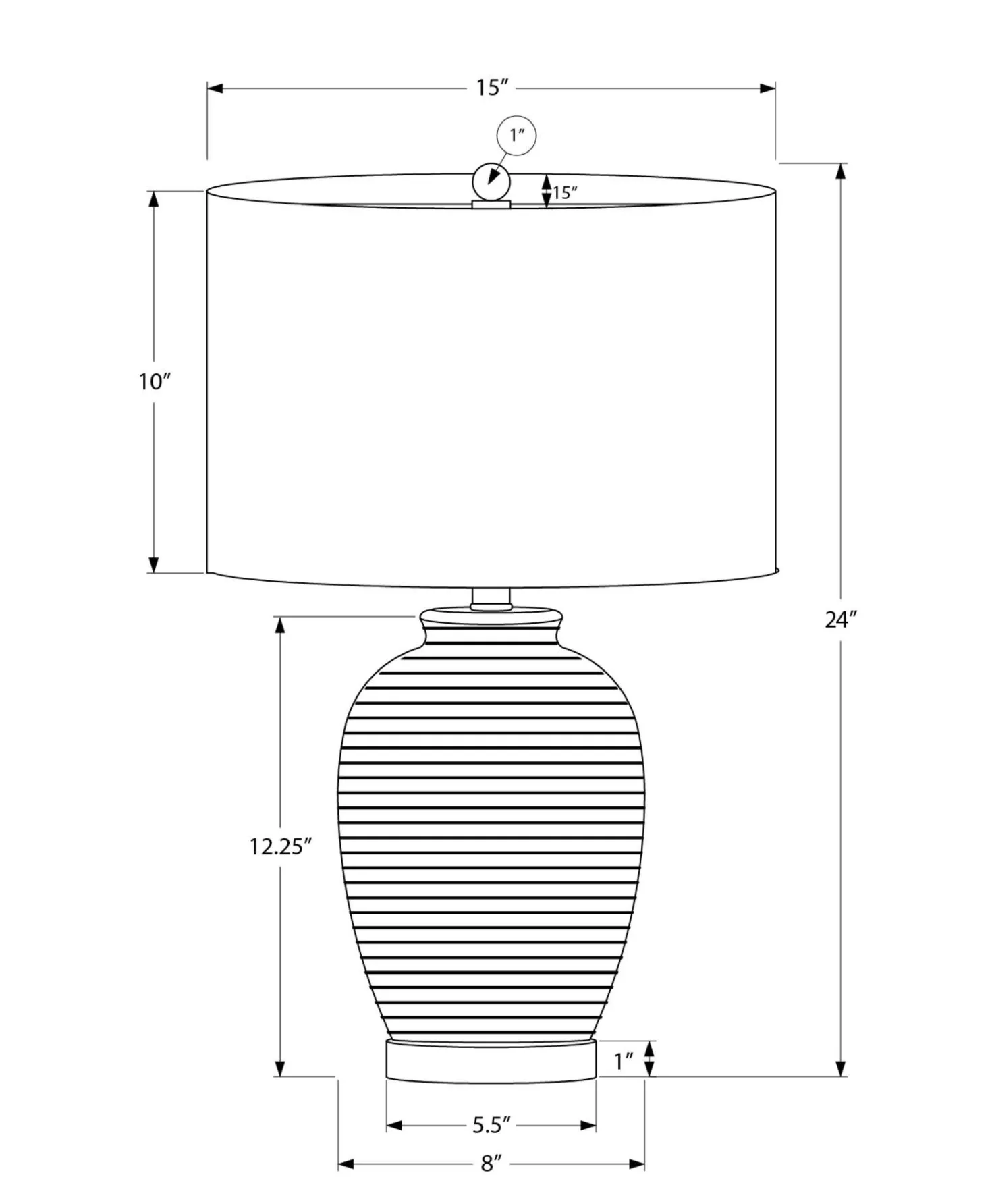 Lampe de table 24"H en céramique