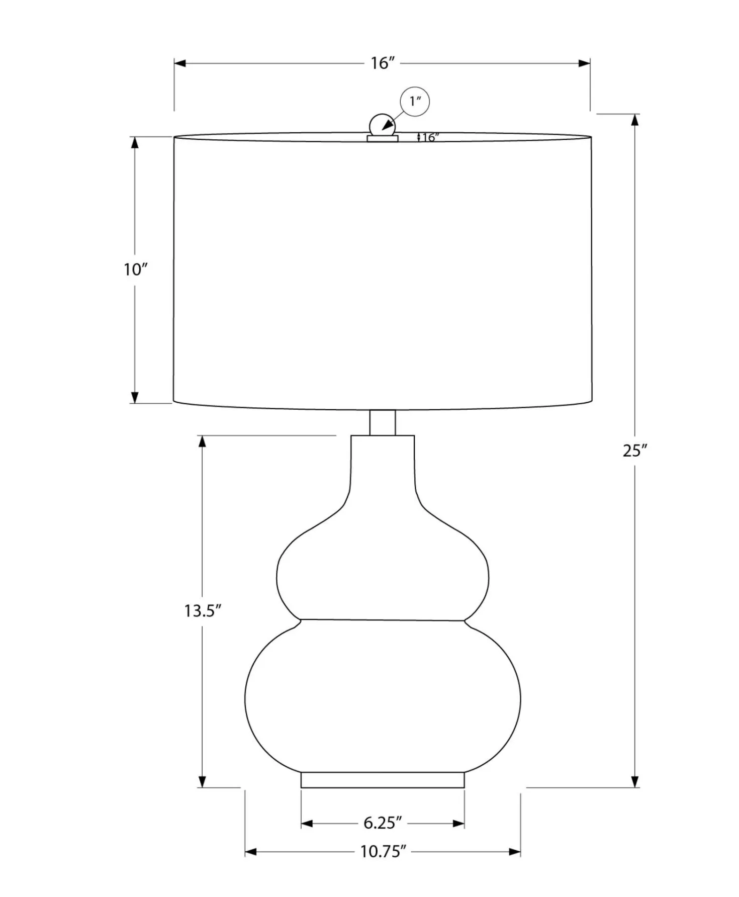 Lampe de table 25"H en céramique