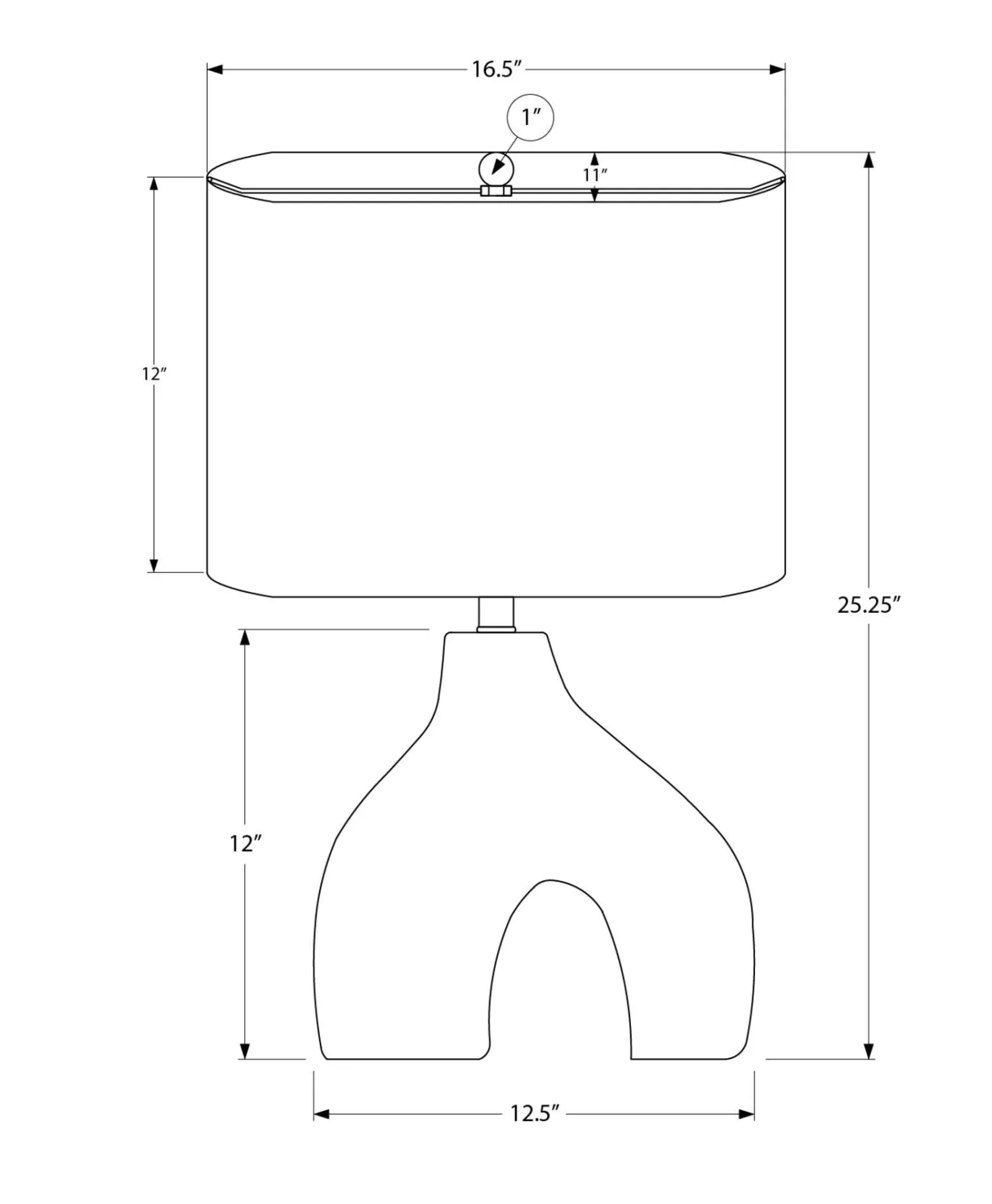 Lampe de table 25"H en céramique