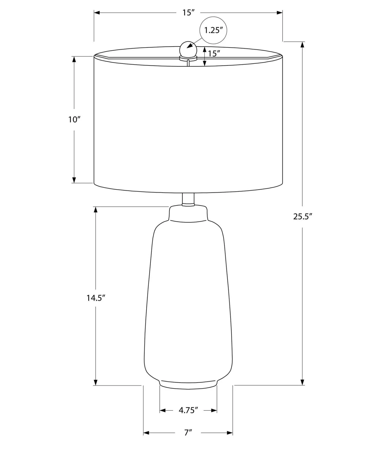 Lampe de table 26"H en céramique