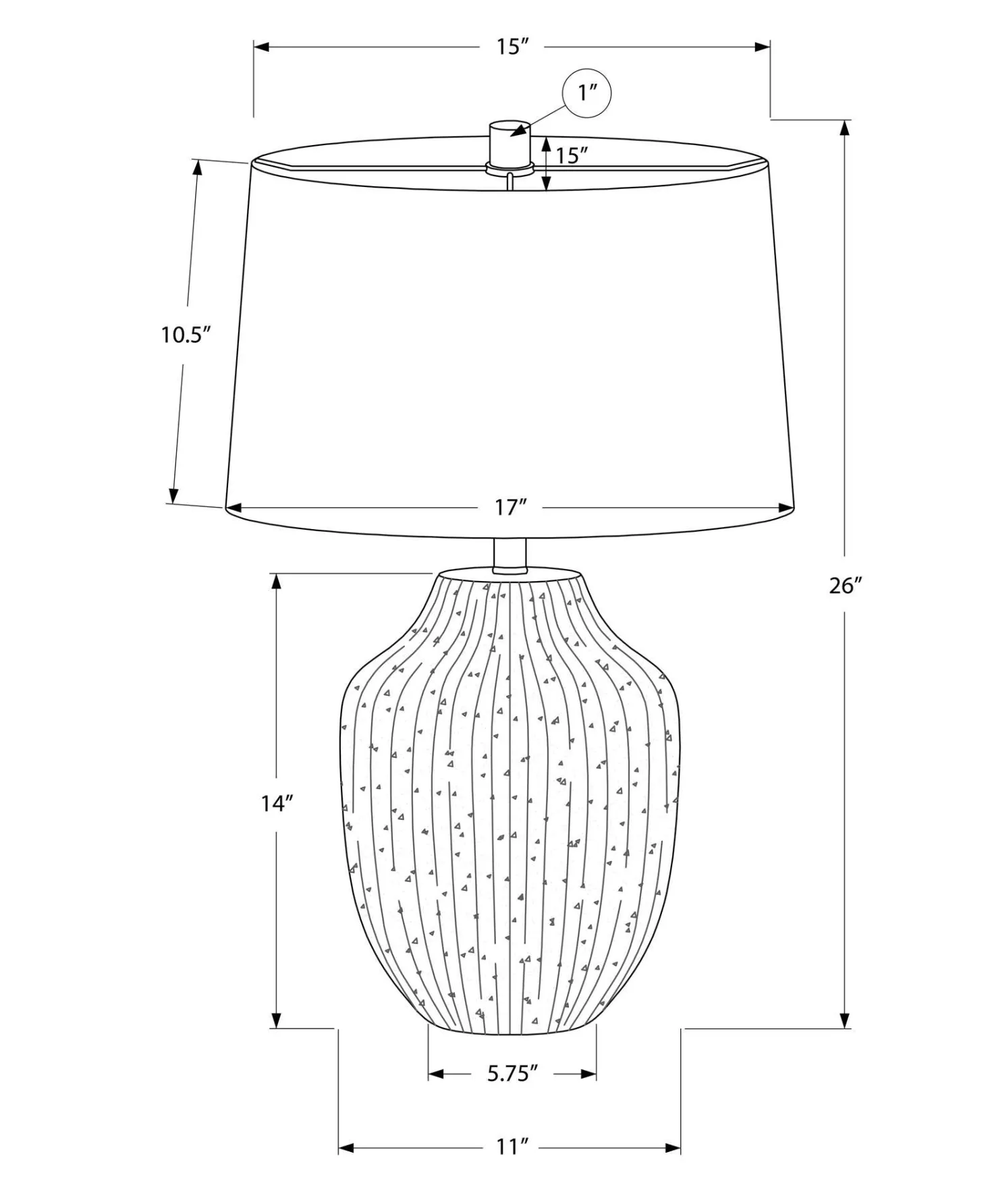 Lampe de table 26"H en céramique
