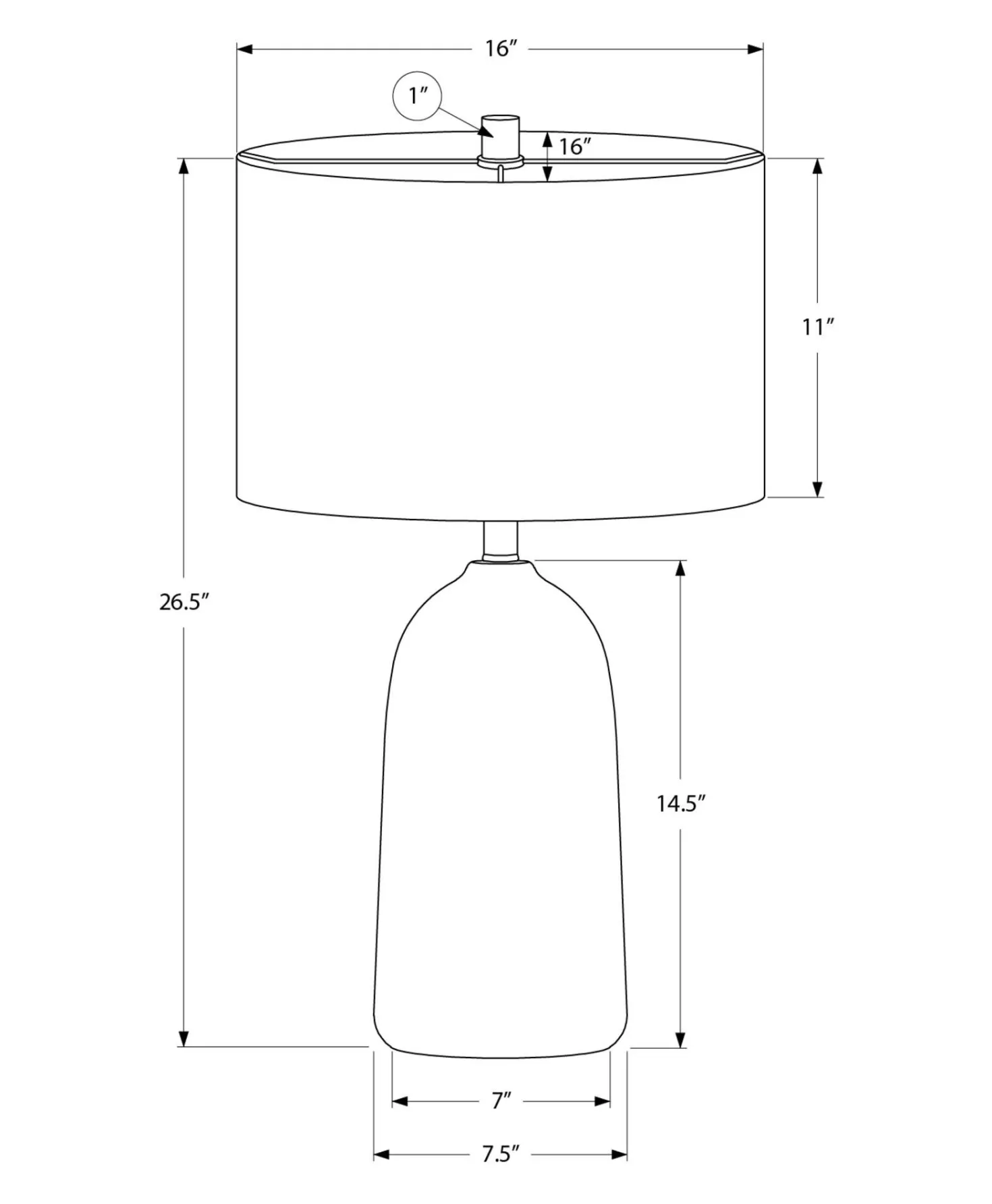 Lampe de table 27"H en céramique