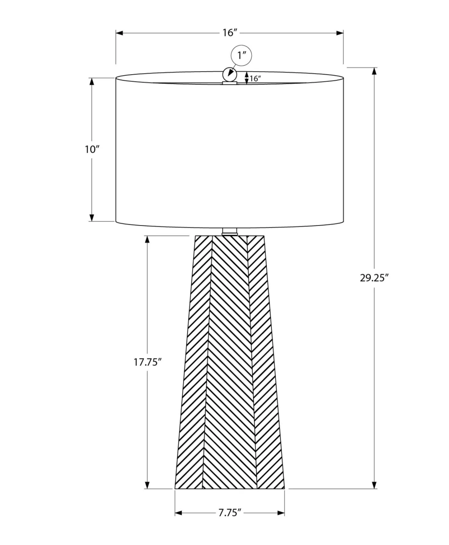 Lampe de table 29"H en céramique