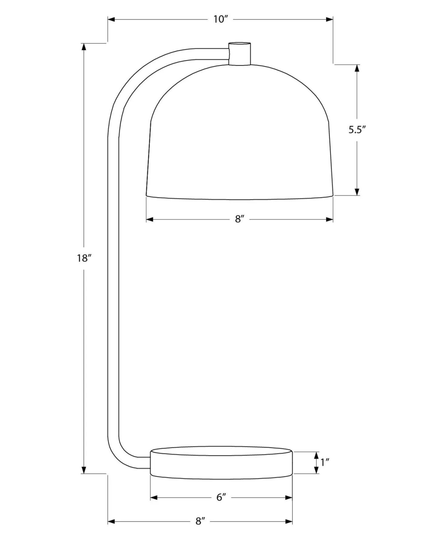Lampe de table 18"H en métal