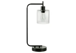 Lampe de table 20"H en métal avec ports usb