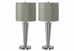 lampe de table 24"H en métal avec ports usb (bte de 2)