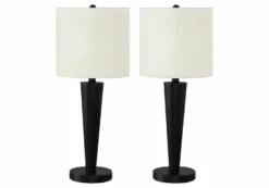 lampe de table 24"H en métal avec ports usb (bte de 2)