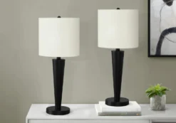 lampe de table 24"H en métal avec ports usb (bte de 2)