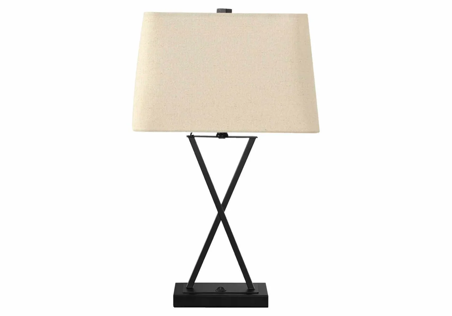 Lampe de table 25"H en métal avec ports usb