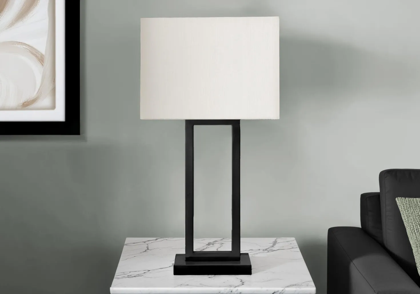 Lampe de table 28"H en métal avec port usb
