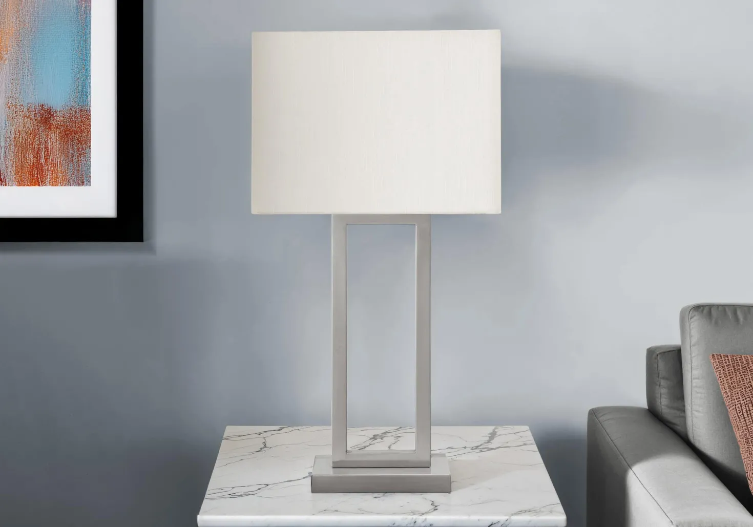 Lampe de table 28"H en métal avec port usb