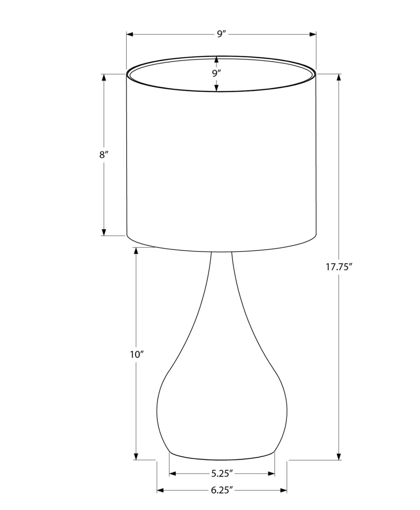 lampe de table 18"H en métal (bte de 2)