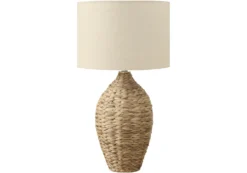 Lampe de table 30"H en rotin