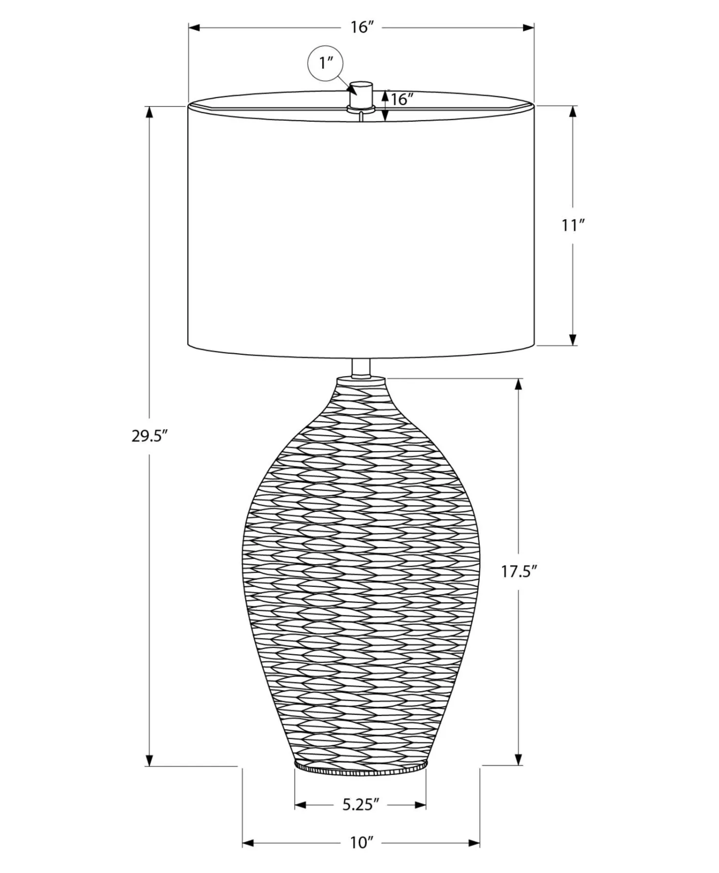 Lampe de table 30"H en rotin