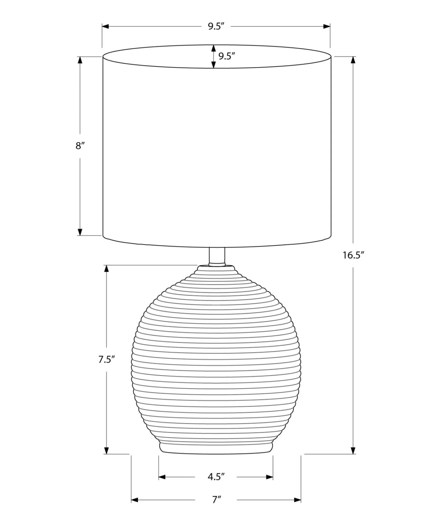Lampe de table 16"H en résine