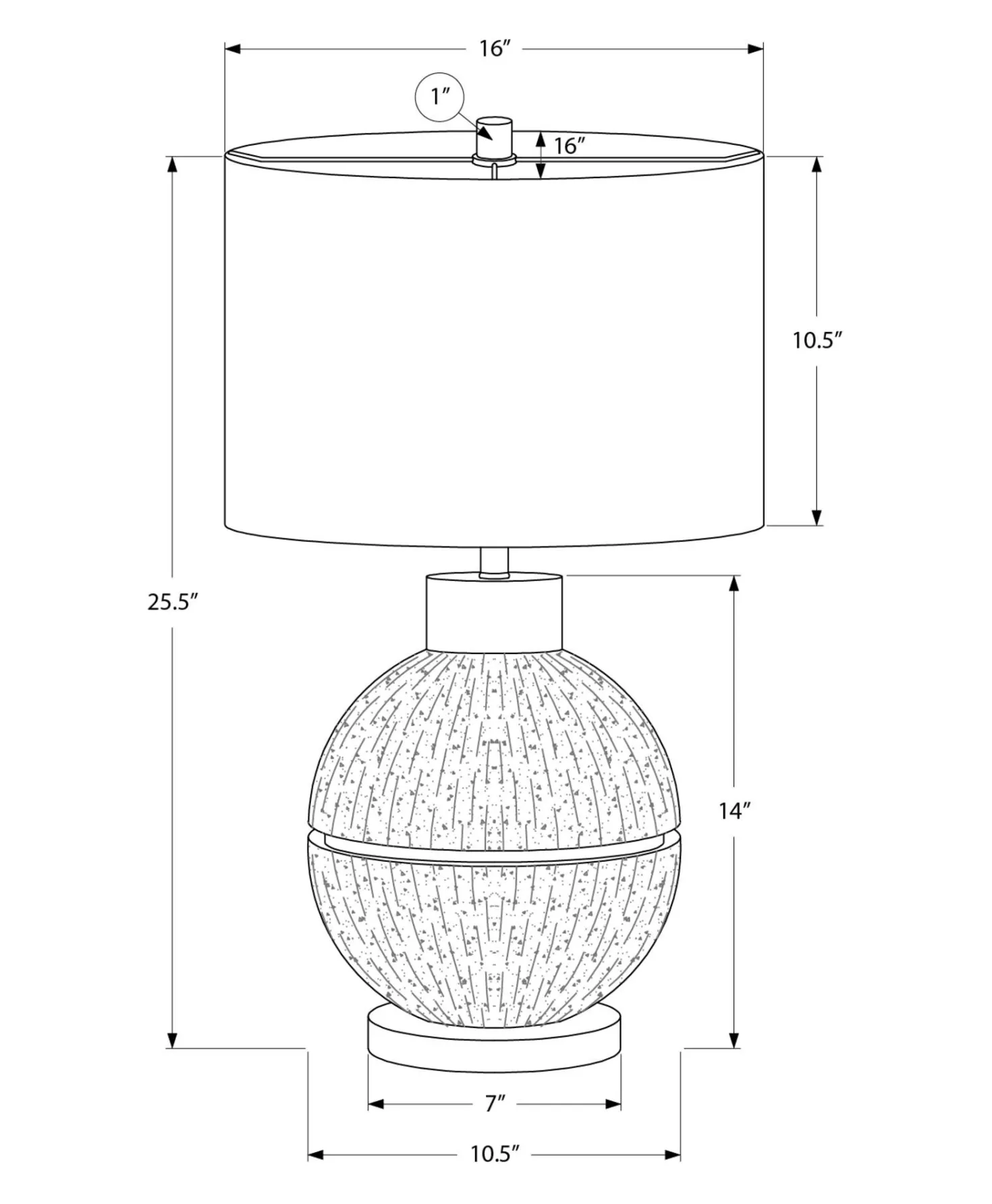 Lampe de table 26"H en résine