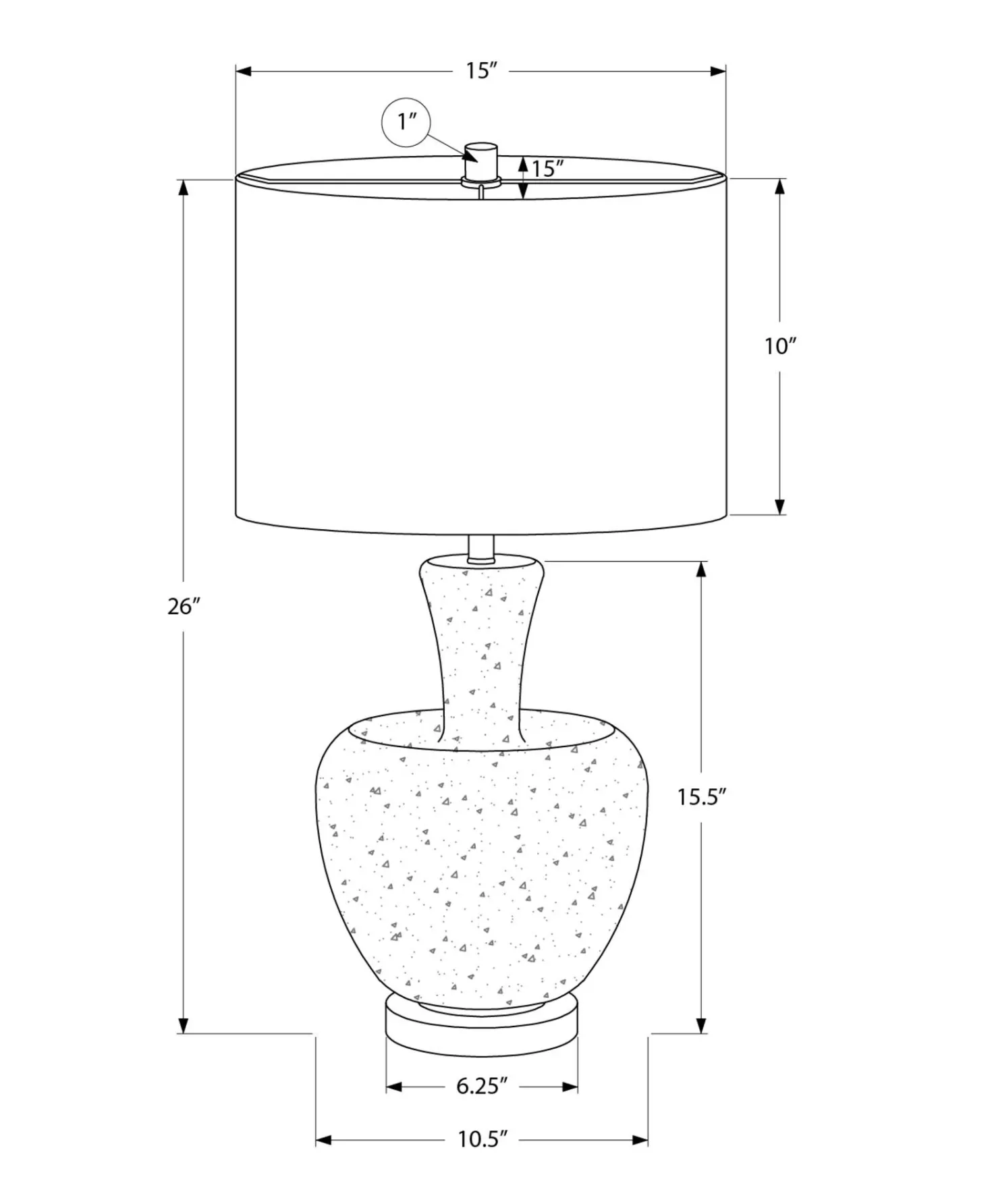 Lampe de table 26"H en verre
