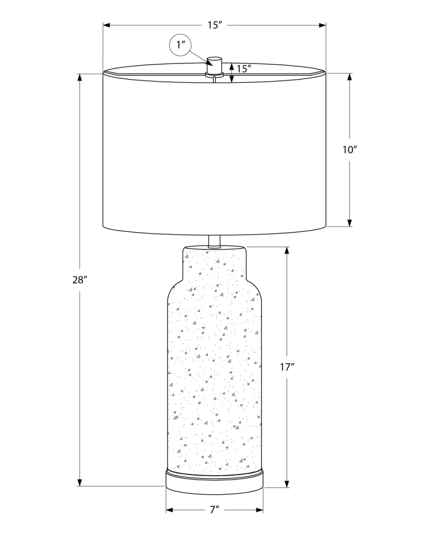 Lampe de table 28"H en verre