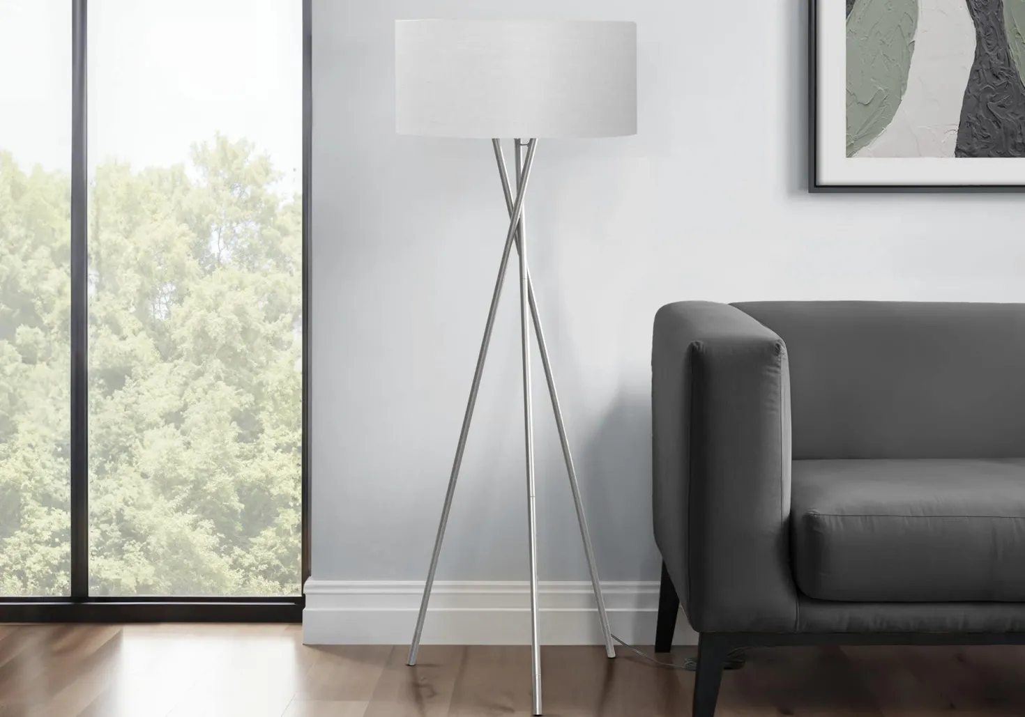 Lampe sur pied 62"H en métal